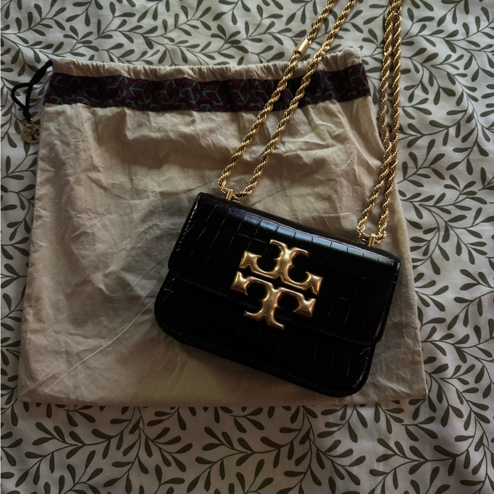 Black and Gold Tory Burch Crossbody Bag